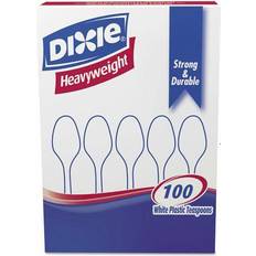 Spoon Dixie Plastic 6” Heavy-Weight, White, 100/Box (TH207) White Tea Spoon