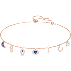 Swarovski Symbolic Charm Necklace - Rose Gold/Transparent/Blue