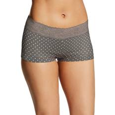 Polka Dots Clothing Maidenform Cotton Boyshort With Lace - Steel Grey Dot