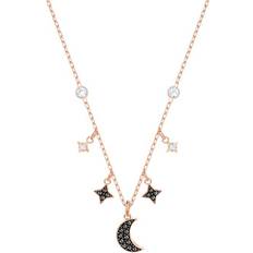 Swarovski Symbolic Moon and Star Necklace - Rose Gold/Black/Transparent