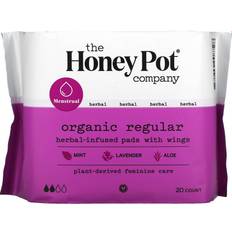 Menstrual Pads The Honey Pot Organic Herbal-Infused Pads with Wings Regular 20-pack
