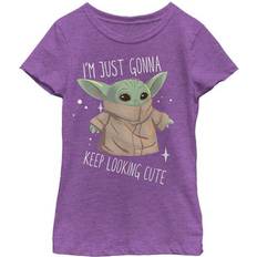 Purple Tops Children's Clothing Fifth Sun Girl's Star Wars The Mandalorian The Child Looking Cute T-shirt - Purple Berry (STMD00207GTS)