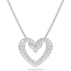 Swarovski Una Heart Pendant Necklace - Silver/Transparent