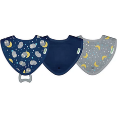 Green Sprouts Muslin Stay-dry Teether Bibs made from Organic Cotton Blue Owl 3 pack