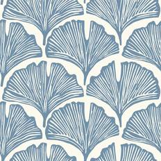 Tempaper Wallpaper Tempaper Feather Palm Wallpaper in Blue/Ivory