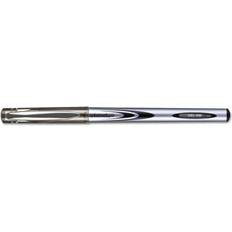 Universal Stick Gel Pen, Medium 0.7mm, Black Ink, Silver/Black Barrel, Dozen