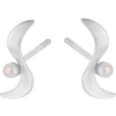 Pernille Corydon Ocean Wave Earrings - Silver/Pearl
