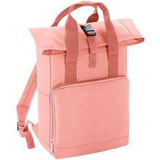 BagBase Unisex Adult Roll Top Twin Handle Backpack (One Size) (Blush Pink)