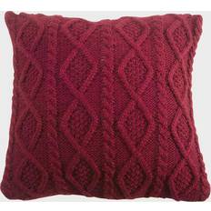 HiEnd Accents Cable Knit Complete Decoration Pillows Red (45.72x45.72)
