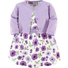 Touched By Nature Organic Cotton Dress & Cardigan - Purple Garden (10161311)