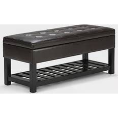 Fabric Benches Simpli Home Cosmopolitan Leather Storage Bench 43.5x18.9"