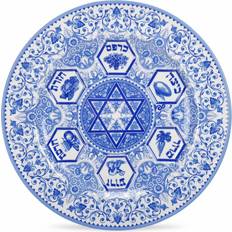 Dishwasher Safe Dishes Spode Judaica Seder Plate Blue/White Dessert Plate