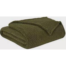 Brooklyn Loom Marshmallow Sherpa Blankets Green (228.6x172.72)