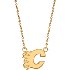 Gold Halsketten LogoArt Calgary Flames Small Pendant Necklace - Gold