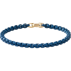 David Yurman DY Bel Aire Chain Bracelet - Gold/Navy