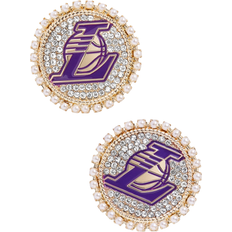 Titanium Earrings Baublebar La Lakers Stud Earrings - Gold/Transparent/White/Purple