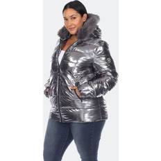 White Mark Hooded Midweight Puffer Jacket-Plus, 3x 3x