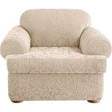 Loose Armchair Covers Sure Fit Stretch Jacquard Damask Loose Armchair Cover Beige