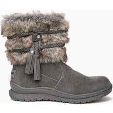 Faux Fur Ankle Boots Minnetonka Everett - Charcoal