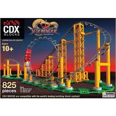 Cdx Blocks Brick Construction Sidewinder Roller Coaster Building Set