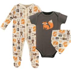 Hudson Baby Sleep and Play Bodysuit and Bandana Bib 3-pack Set - Woodland Creatures (10151658)