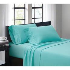 California King Bed Linen Truly Soft Everyday Bed Sheet Turquoise (259.08x175.26)