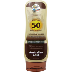 Vannbestandige Selvbruning Australian Gold Sunscreen Lotion with Bronzer SPF50 237ml