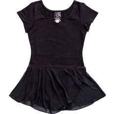 XXS Dresses Children's Clothing Rainbeau Moves Girl's Short Sleeve Skirted Leotard - Black (RB6533G)