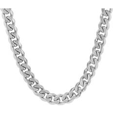 Steeltime Cuban Link Style Chain Necklaces - Silver