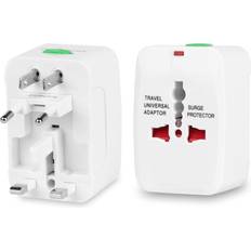 Universal travel adapter iMounTEK Universal All-In-One Travel Adapter Plug Surge Protector Outlet White Other Single White