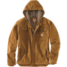 Carhartt Herren Oberbekleidung Carhartt Relaxed Fit Washed Duck Sherpa-Lined Utility Jacket - Brown