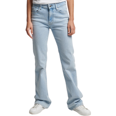 Superdry Mid Rise Slim Flare Jeans - Light Blue