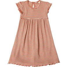 Wolle Kleider Joha Wool/Silk Stripe Dress - Red