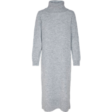 Kjoler på salg Only Roll Neck Knitted Midi Dress Light Grey, Grey, Xs, Women