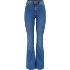 Pieces Dame Jeans Pieces Peggy Flared High Waist Jeans - Blue Denim