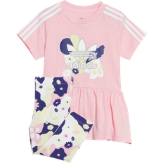 adidas Infant Flower Print Dress & Tights Set - True Pink