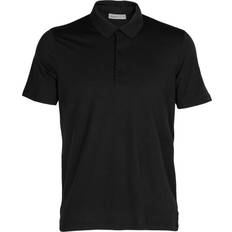 Herren - Merinowolle Oberteile Icebreaker Merino Tech Lite II Short Sleeve Polo Shirt Men - Black