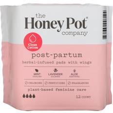 Maternity Pads The Honey Pot Herbal-Infused Pads with Wings Post-Partum 12-pack