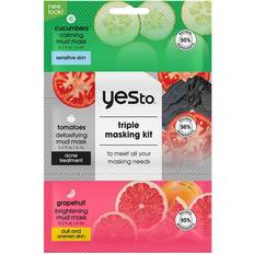 Yes To Triple Masking Kit with Charcoal, Cucumber & Grapefruit