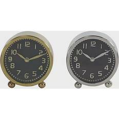 Ridge Road Décor Stainless Steel & Aluminum Glam Table Clocks Set of 2 Table Clock