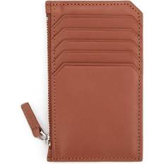 Royce New York Zip Leather Card Case - Tan