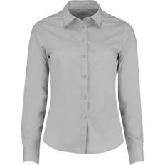 Kustom Kit Women's Long Sleeve Poplin Shirt - Light Grey