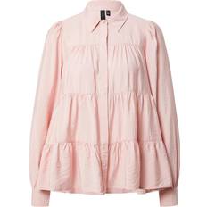 Damen - Silbrig Hemden Y.A.S Women's stand-up collar shirt with ruffles, Pink