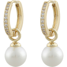 Øredobber Snö of Sweden Core Ring Earrings - Gold/Transparent/Pearls