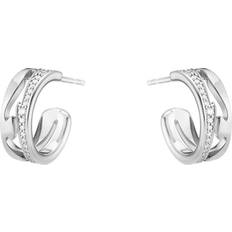 Georg Jensen Fusion Earrings - White Gold/Transparent