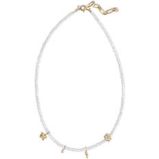 Hvit Halskjeder ENAMEL Copenhagen Aruba Necklaces - Gold/Pearl