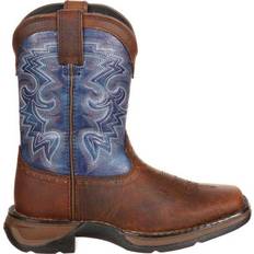 Durango Boot Kids Pull-On Western Boots - Dark Brown/Blue