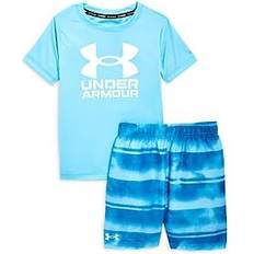 Under Armour Boy's Pre-School UA Gated Stripe Surf Shirt & Volley Shorts Set - Fresco Blue