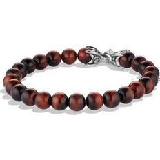 David Yurman Spiritual Beads Bracelet with Tiger Eye Silver/Red