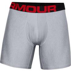 Briefs Men's Underwear Under Armour Men's Tech 6" Boxerjock 2-pack - Mod Gray Light Heather/Jet Gray Light Heather